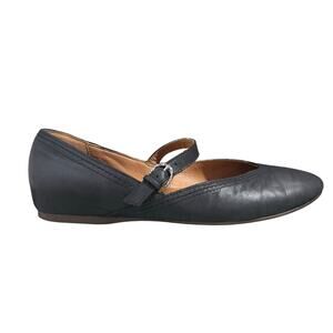 Lucky Brand Cyrena Mary Jane Flat Shoe Women 7.5 Black Balletcore Preppy Minimal